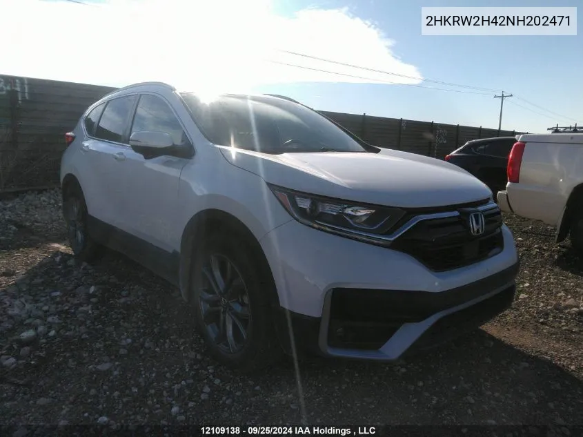 2022 Honda Cr-V VIN: 2HKRW2H42NH202471 Lot: 12109138