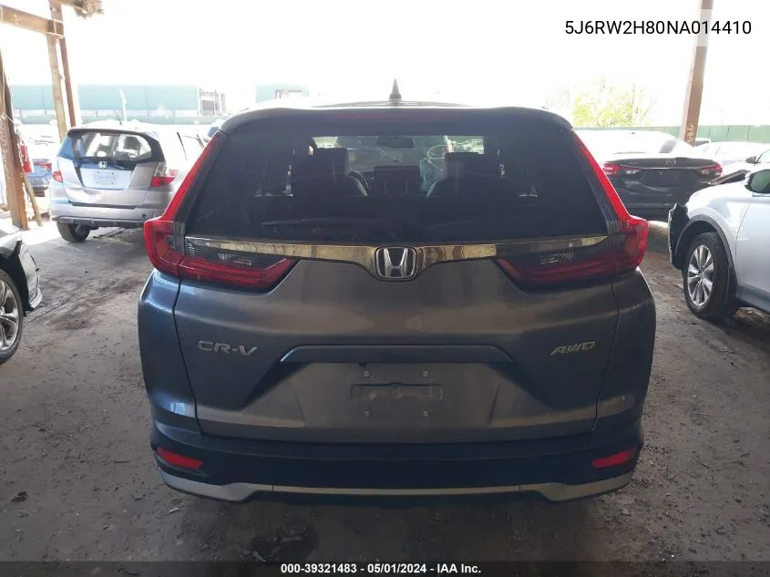 5J6RW2H80NA014410 2022 Honda Cr-V Awd Ex-L