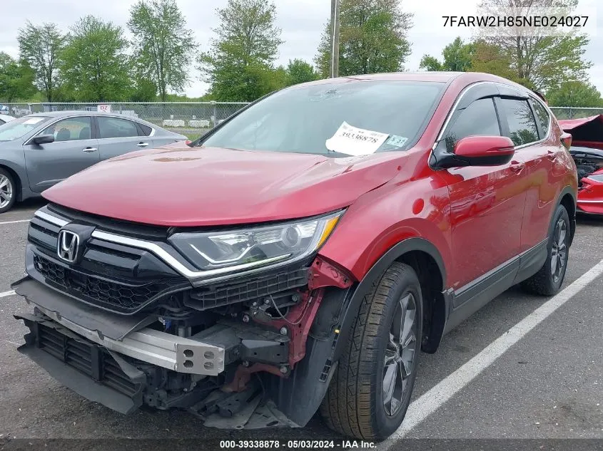 7FARW2H85NE024027 2022 Honda Cr-V Awd Ex-L