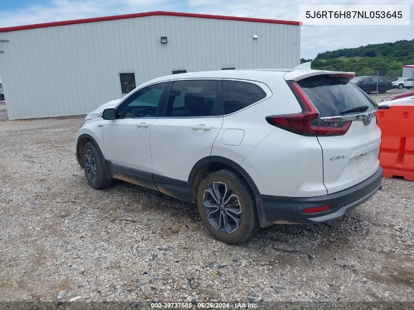 2022 Honda Cr-V Hybrid Ex-L VIN: 5J6RT6H87NL053645 Lot: 39737585