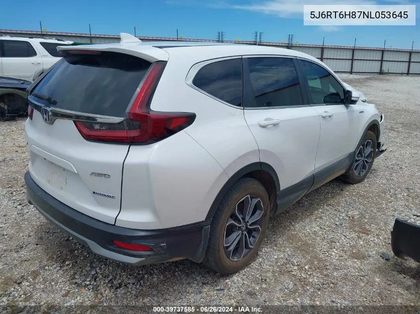 2022 Honda Cr-V Hybrid Ex-L VIN: 5J6RT6H87NL053645 Lot: 39737585