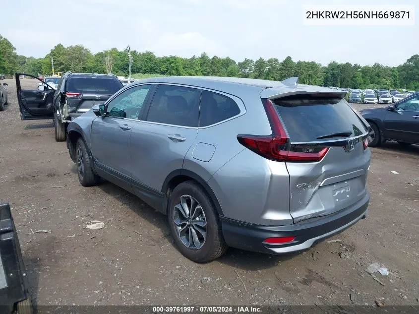 2022 Honda Cr-V Awd Ex VIN: 2HKRW2H56NH669871 Lot: 39761997