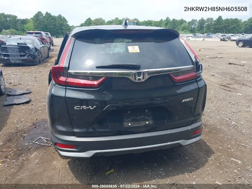 2022 Honda Cr-V Awd Ex-L VIN: 2HKRW2H85NH605508 Lot: 39885635