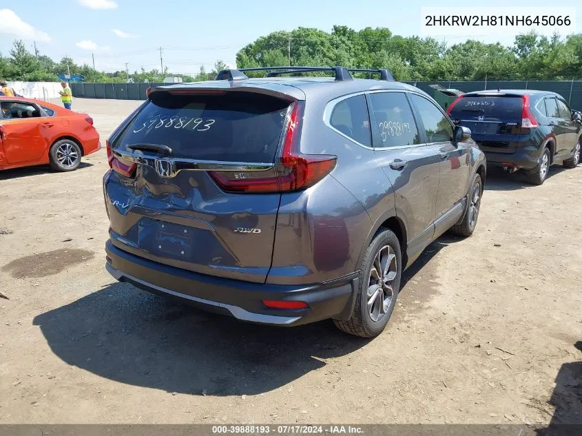 2HKRW2H81NH645066 2022 Honda Cr-V Awd Ex-L