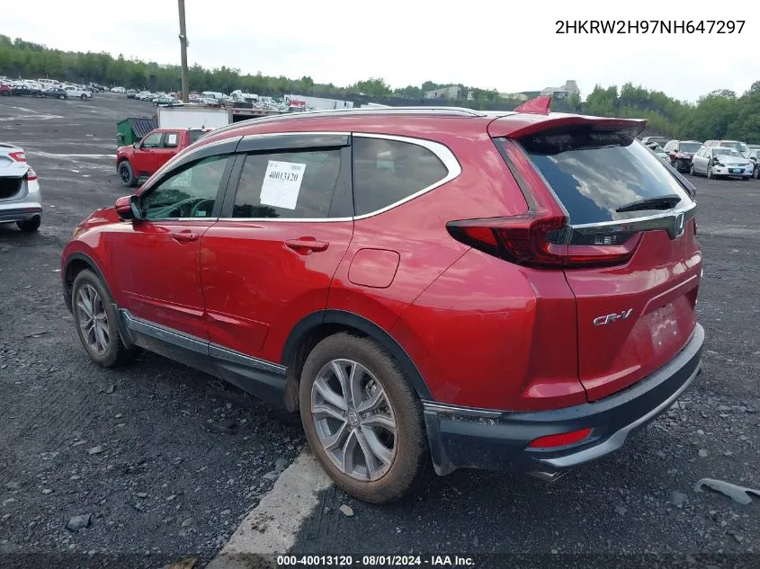 2022 Honda Cr-V Awd Touring VIN: 2HKRW2H97NH647297 Lot: 40013120