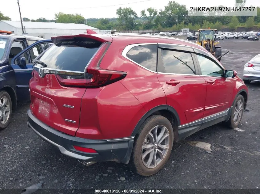 2022 Honda Cr-V Awd Touring VIN: 2HKRW2H97NH647297 Lot: 40013120