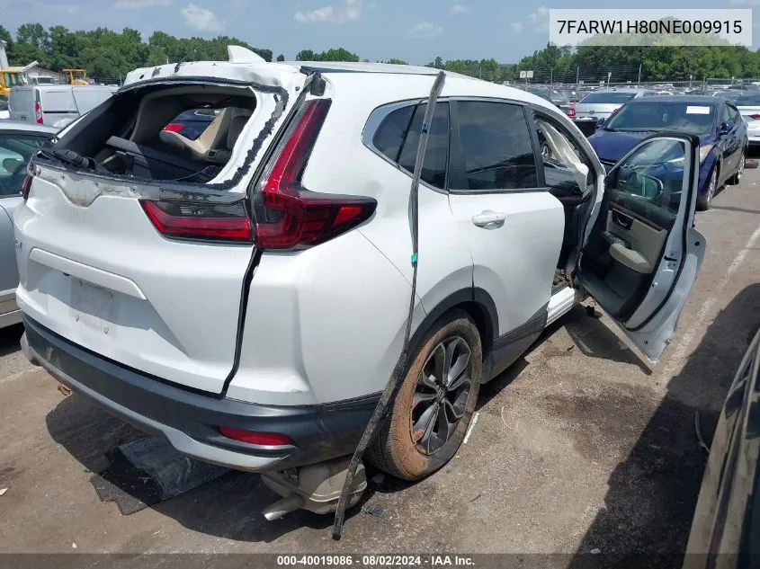 2022 Honda Cr-V 2Wd Ex-L VIN: 7FARW1H80NE009915 Lot: 40019086