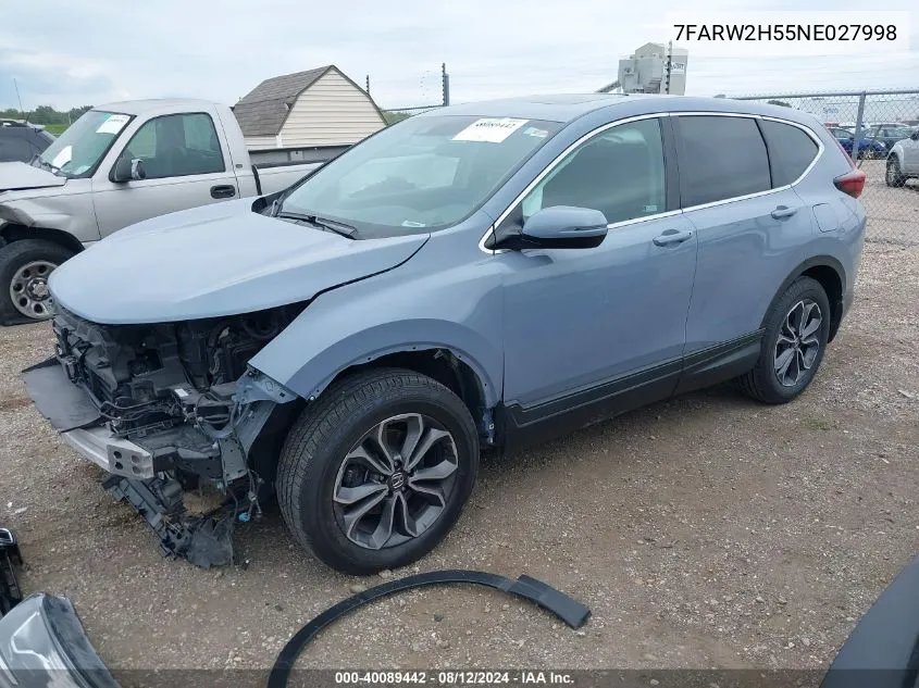 7FARW2H55NE027998 2022 Honda Cr-V Awd Ex