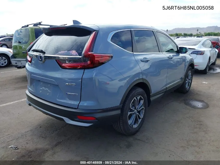 2022 Honda Cr-V Exl VIN: 5J6RT6H85NL005058 Lot: 40148809