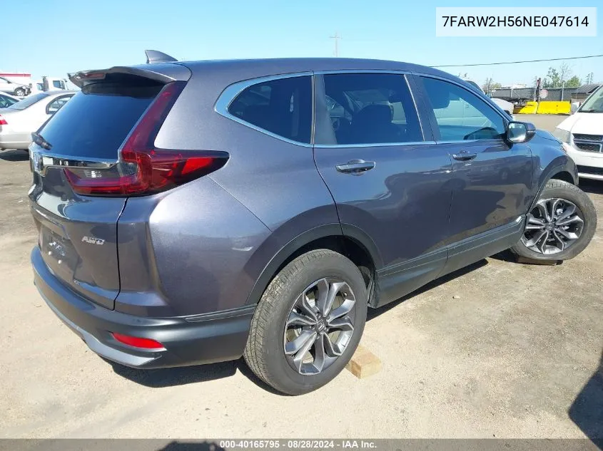 2022 Honda Cr-V Awd Ex VIN: 7FARW2H56NE047614 Lot: 40165795