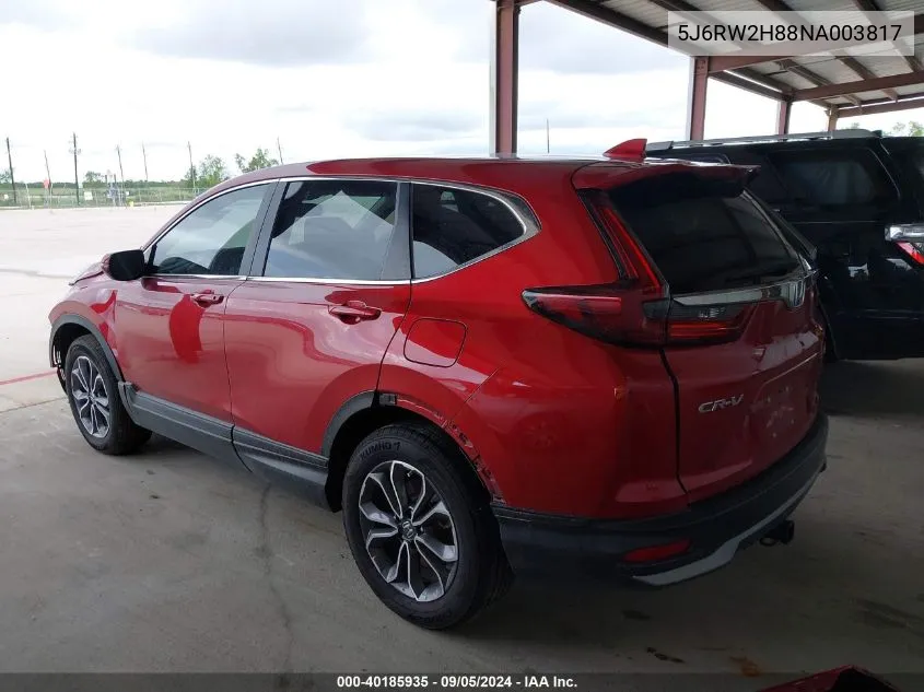 2022 Honda Cr-V Exl VIN: 5J6RW2H88NA003817 Lot: 40185935