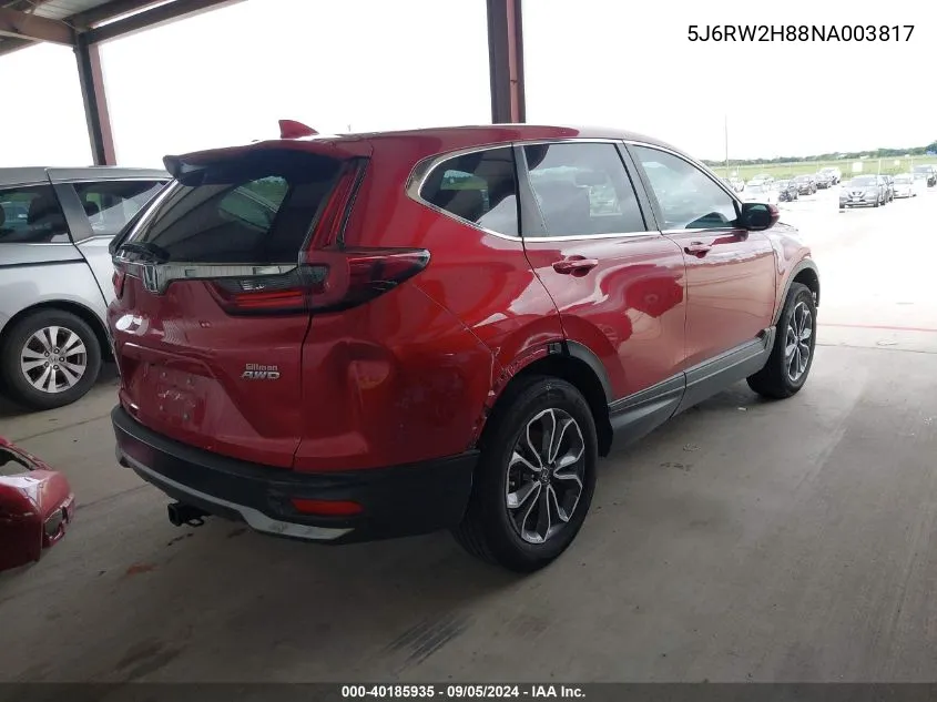 2022 Honda Cr-V Exl VIN: 5J6RW2H88NA003817 Lot: 40185935