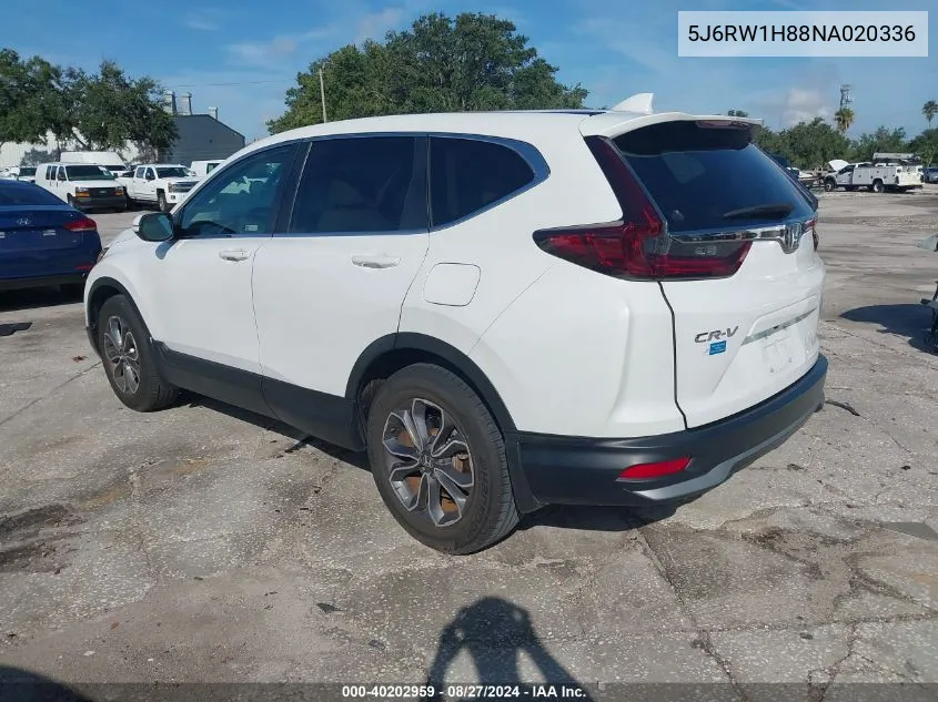 2022 Honda Cr-V 2Wd Ex-L VIN: 5J6RW1H88NA020336 Lot: 40202959