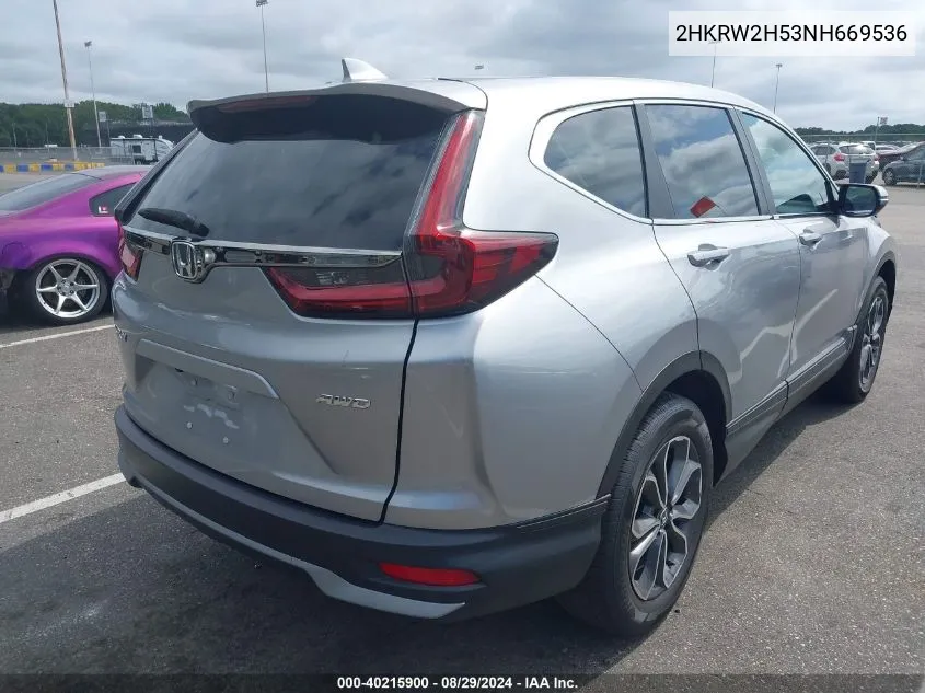 2022 Honda Cr-V Awd Ex VIN: 2HKRW2H53NH669536 Lot: 40215900