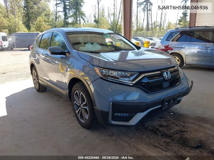 2022 Honda Cr-V Hybrid Ex VIN: 5J6RT6H58NL046936 Lot: 40225465