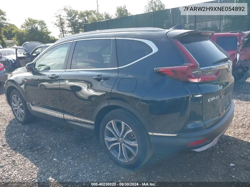 2022 Honda Cr-V Awd Touring VIN: 7FARW2H9XNE054892 Lot: 40230020