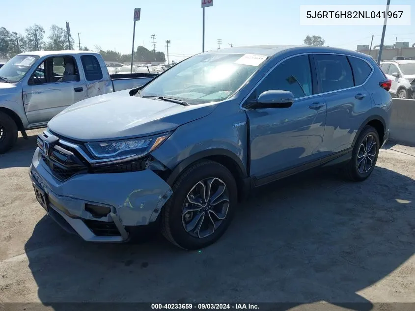 2022 Honda Cr-V Hybrid Ex-L VIN: 5J6RT6H82NL041967 Lot: 40233659