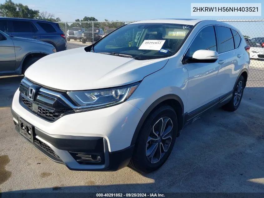 2022 Honda Cr-V 2Wd Ex VIN: 2HKRW1H56NH403521 Lot: 40291852