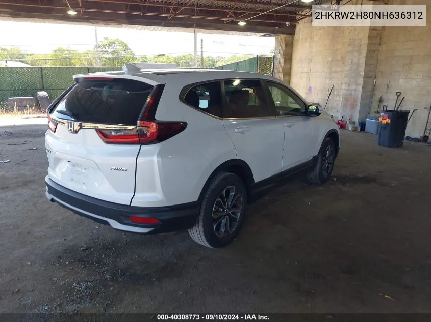 2022 Honda Cr-V Awd Ex-L VIN: 2HKRW2H80NH636312 Lot: 40308773