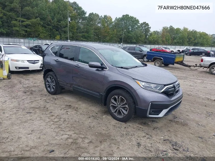 2022 Honda Cr-V Awd Ex-L VIN: 7FARW2H80NE047666 Lot: 40319383