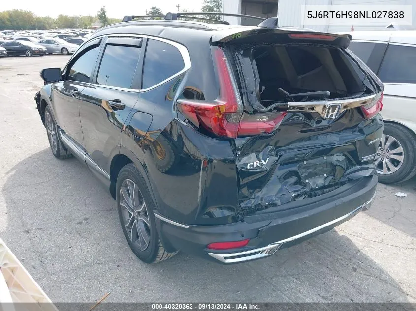 2022 Honda Cr-V Hybrid Touring VIN: 5J6RT6H98NL027838 Lot: 40320362