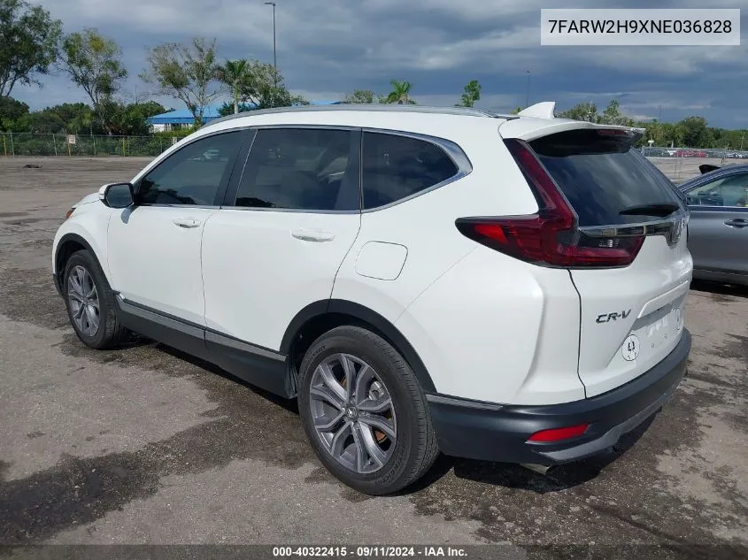 2022 Honda Cr-V Awd Touring VIN: 7FARW2H9XNE036828 Lot: 40322415