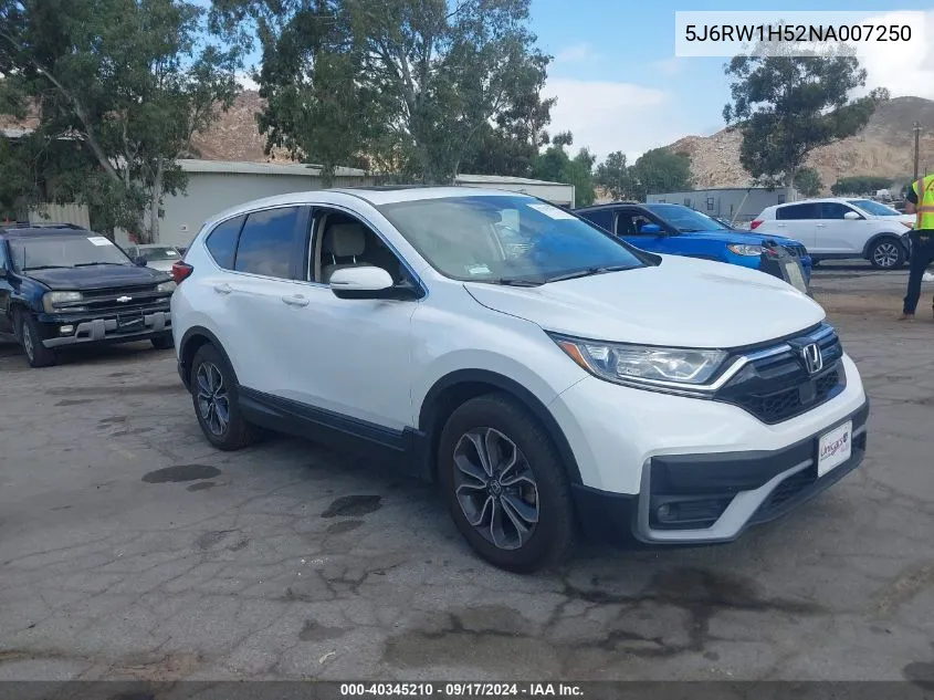 2022 Honda Cr-V 2Wd Ex VIN: 5J6RW1H52NA007250 Lot: 40345210