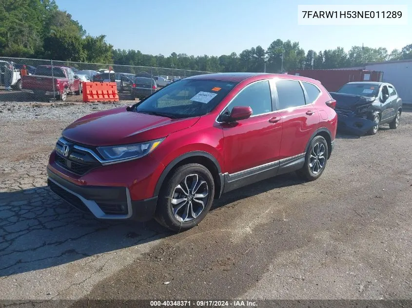 2022 Honda Cr-V 2Wd Ex VIN: 7FARW1H53NE011289 Lot: 40348371