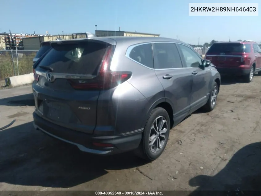 2HKRW2H89NH646403 2022 Honda Cr-V Awd Ex-L