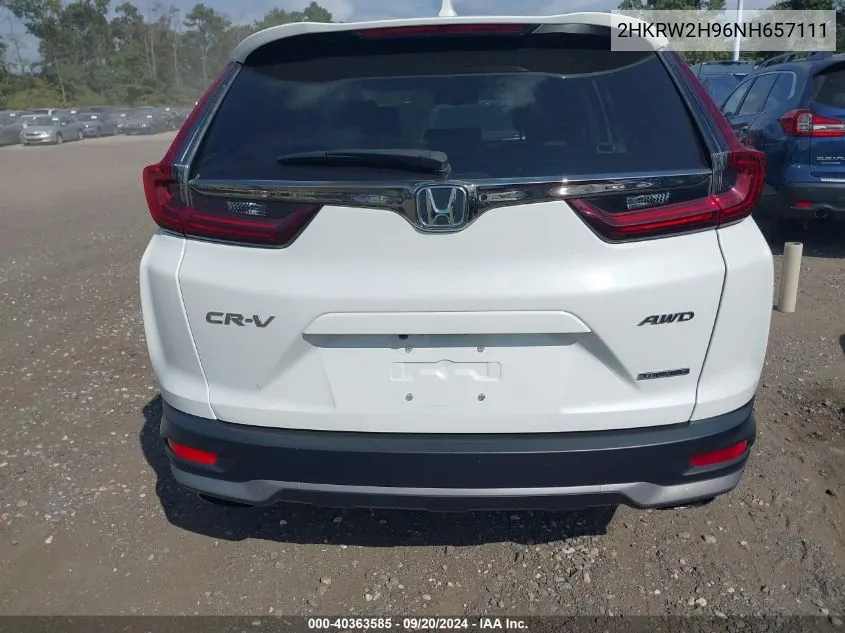 2022 Honda Cr-V Awd Touring VIN: 2HKRW2H96NH657111 Lot: 40363585