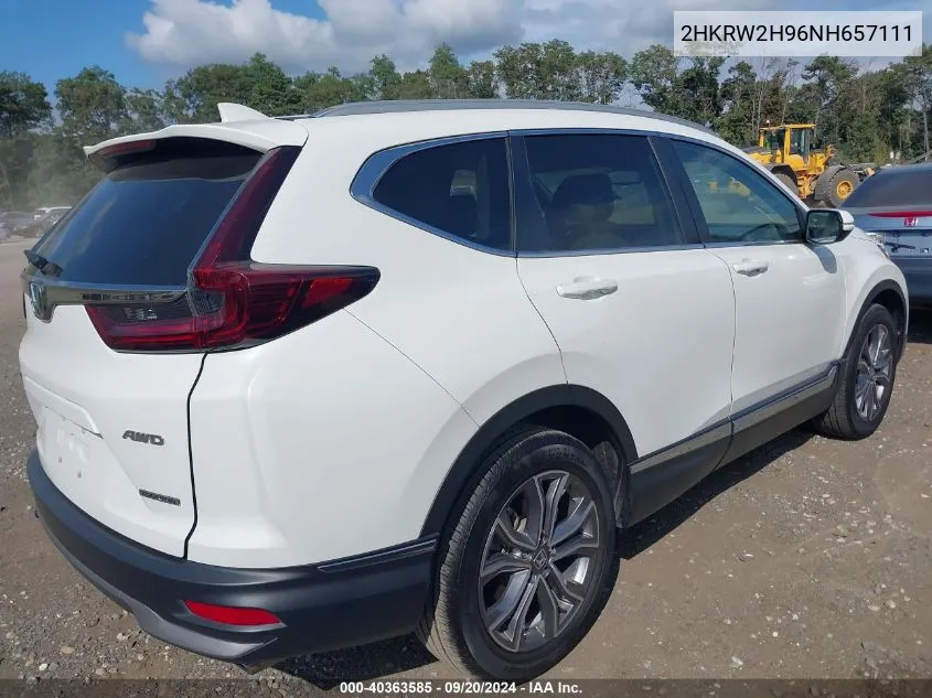 2022 Honda Cr-V Awd Touring VIN: 2HKRW2H96NH657111 Lot: 40363585