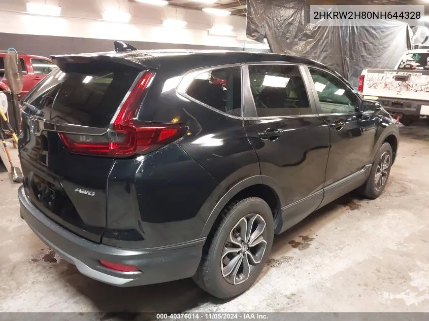 2022 Honda Cr-V Awd Ex-L VIN: 2HKRW2H80NH644328 Lot: 40376014