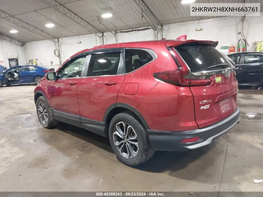 2022 Honda Cr-V Awd Ex-L VIN: 2HKRW2H8XNH663761 Lot: 40389243