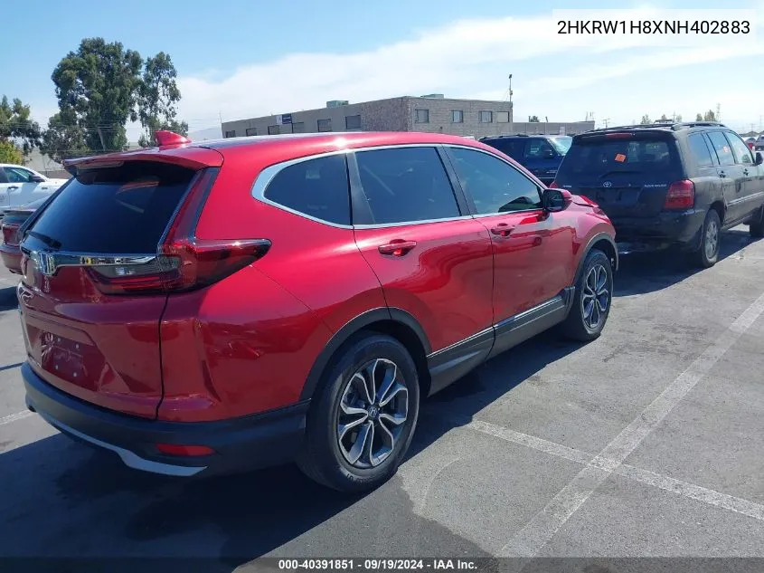 2022 Honda Cr-V 2Wd Ex-L VIN: 2HKRW1H8XNH402883 Lot: 40391851