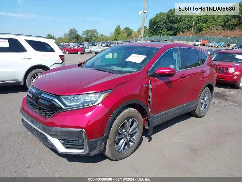 2022 Honda Cr-V Hybrid Ex-L VIN: 5J6RT6H81NL006630 Lot: 40399508