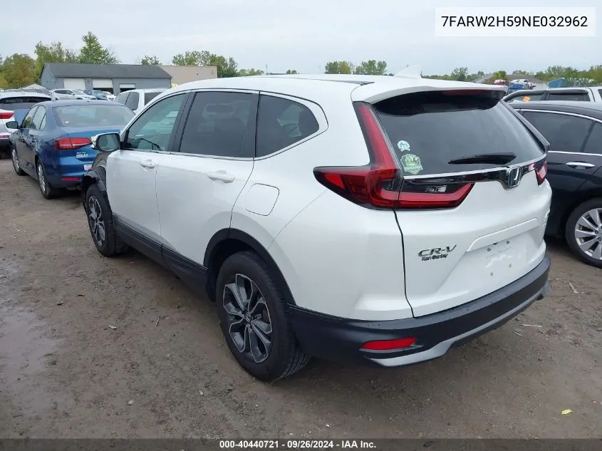 2022 Honda Cr-V Awd Ex VIN: 7FARW2H59NE032962 Lot: 40440721