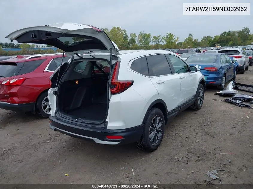 2022 Honda Cr-V Awd Ex VIN: 7FARW2H59NE032962 Lot: 40440721