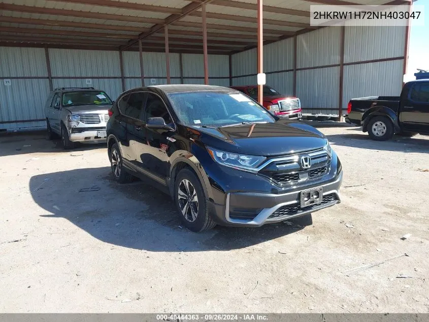 2022 Honda Cr-V Se VIN: 2HKRW1H72NH403047 Lot: 40444363