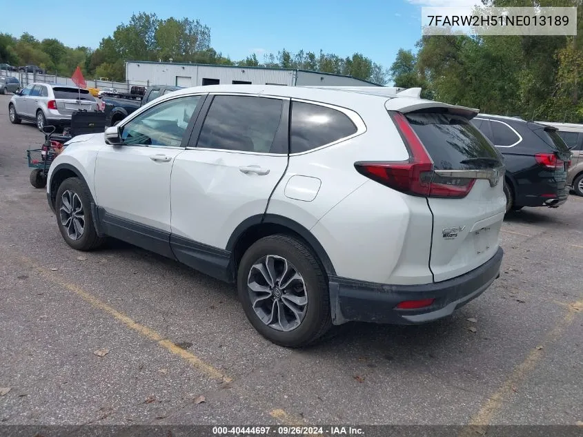 2022 Honda Cr-V Awd Ex VIN: 7FARW2H51NE013189 Lot: 40444697