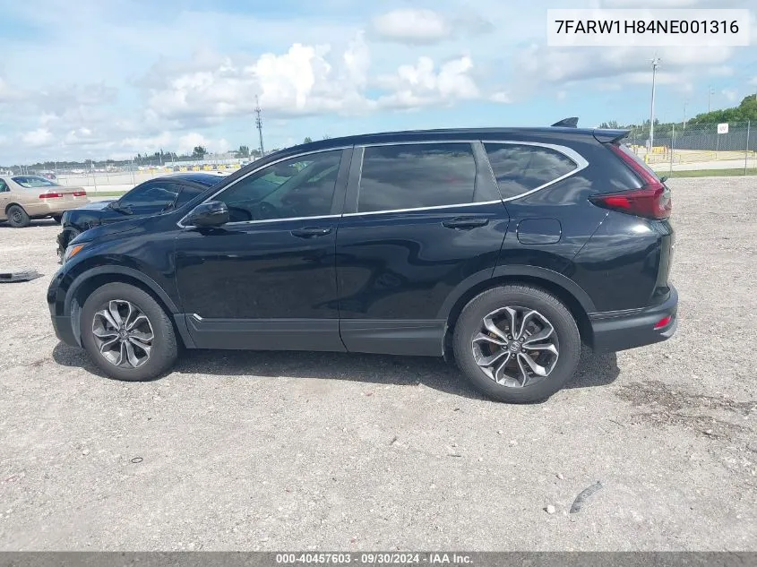 2022 Honda Cr-V Exl VIN: 7FARW1H84NE001316 Lot: 40457603