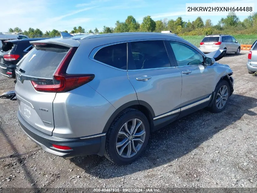 2022 Honda Cr-V Awd Touring VIN: 2HKRW2H9XNH644488 Lot: 40457835