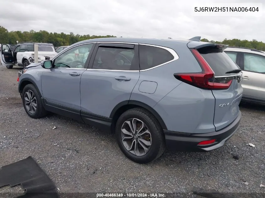 2022 Honda Cr-V Awd Ex VIN: 5J6RW2H51NA006404 Lot: 40466349