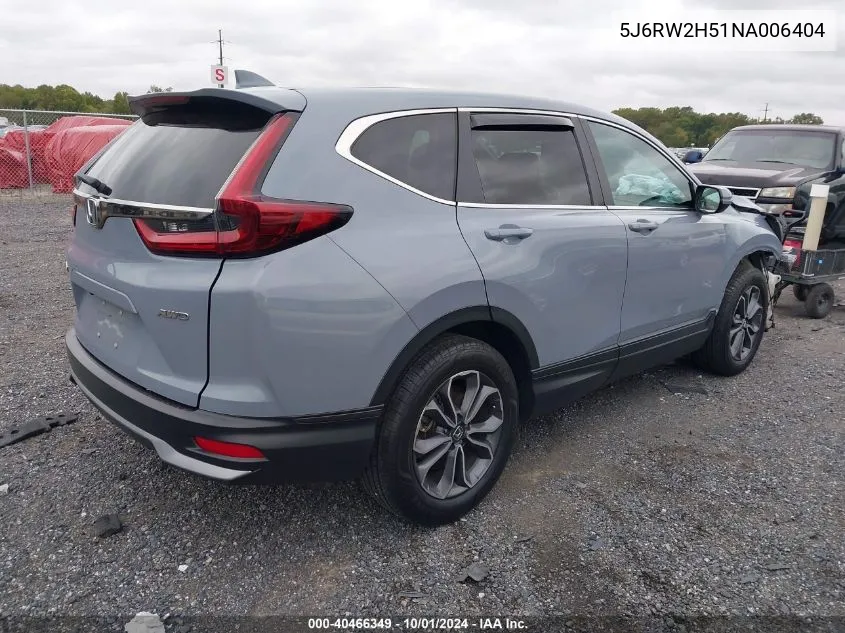 2022 Honda Cr-V Awd Ex VIN: 5J6RW2H51NA006404 Lot: 40466349