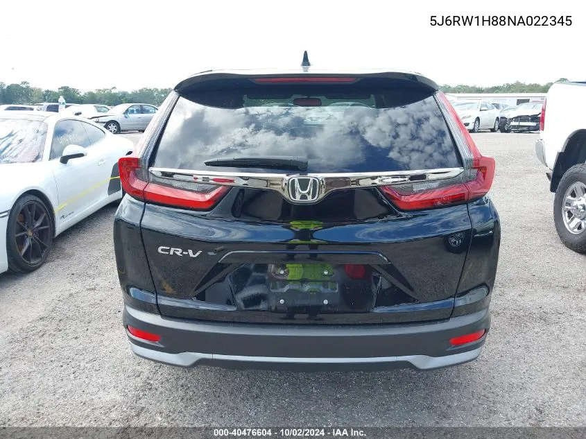 2022 Honda Cr-V Exl VIN: 5J6RW1H88NA022345 Lot: 40476604