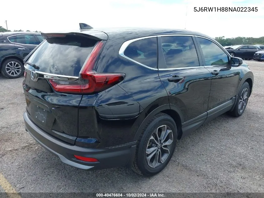 2022 Honda Cr-V Exl VIN: 5J6RW1H88NA022345 Lot: 40476604