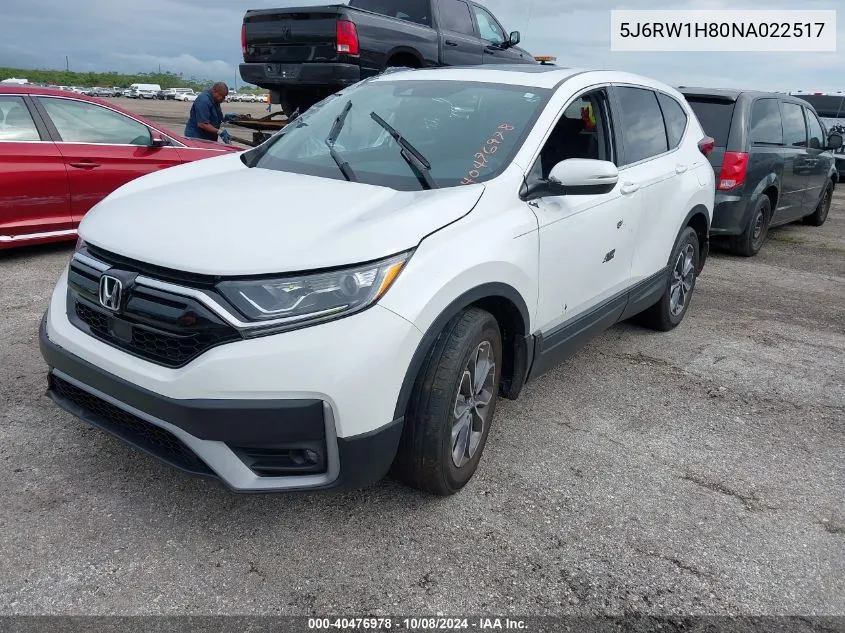 2022 Honda Cr-V 2Wd Ex-L VIN: 5J6RW1H80NA022517 Lot: 40476978