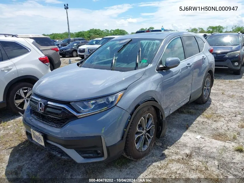 2022 Honda Cr-V 2Wd Ex VIN: 5J6RW1H50NL000947 Lot: 40478202