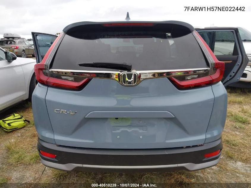 2022 Honda Cr-V Ex VIN: 7FARW1H57NE022442 Lot: 40510239