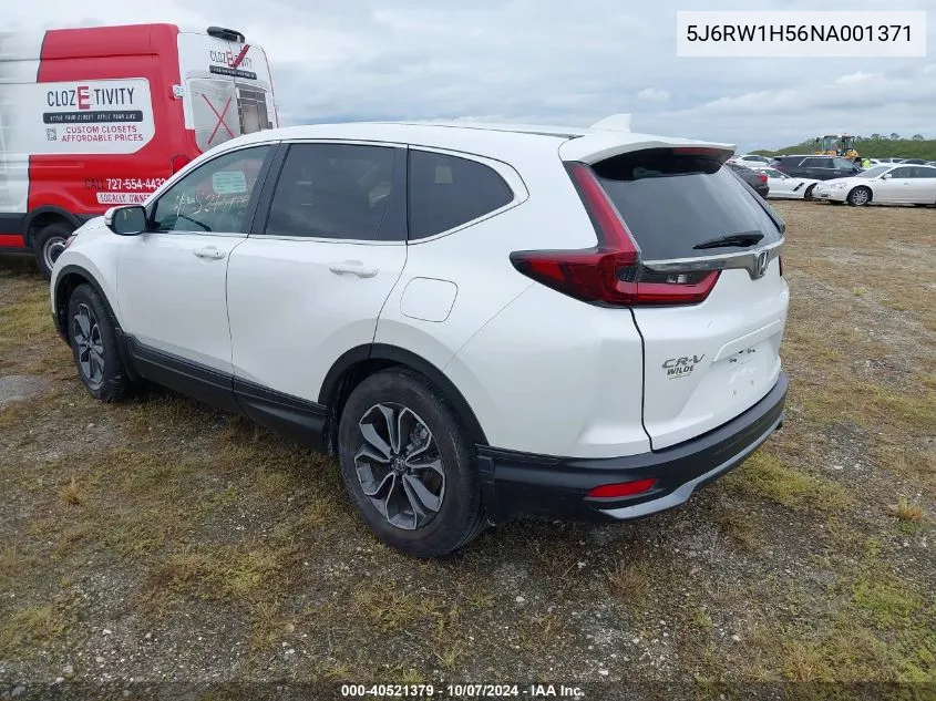 2022 Honda Cr-V 2Wd Ex VIN: 5J6RW1H56NA001371 Lot: 40521379