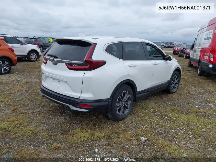 2022 Honda Cr-V 2Wd Ex VIN: 5J6RW1H56NA001371 Lot: 40521379